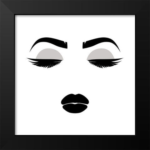Her Face Black Modern Wood Framed Art Print by Grey, Jace