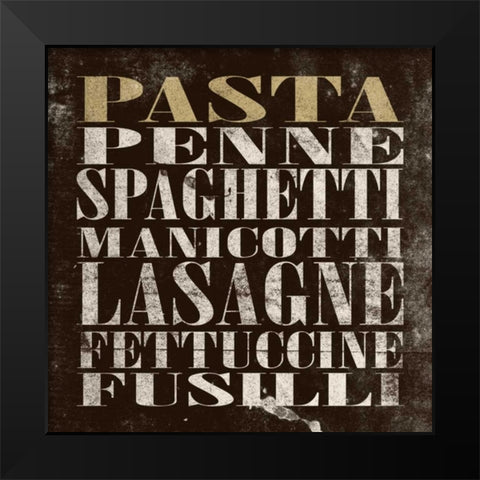 Pasta Black Modern Wood Framed Art Print by Grey, Jace