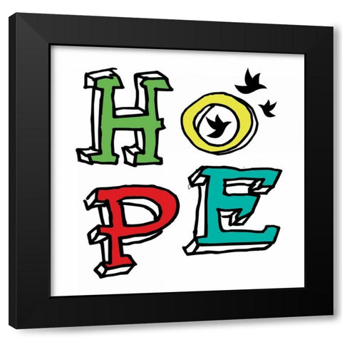 Hope Black Modern Wood Framed Art Print by Grey, Jace