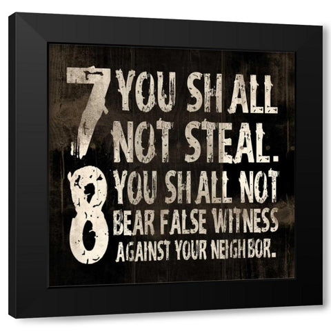 10 commandments Black Modern Wood Framed Art Print with Double Matting by Grey, Jace