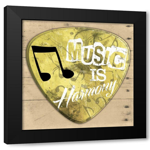 Music Is Harmony Black Modern Wood Framed Art Print with Double Matting by Grey, Jace