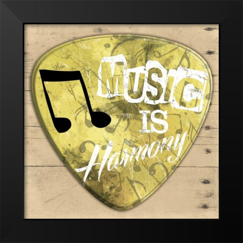 Music Is Harmony Black Modern Wood Framed Art Print by Grey, Jace