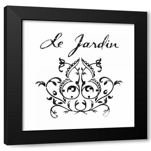 Le Jardin 1 Black Modern Wood Framed Art Print with Double Matting by Grey, Jace