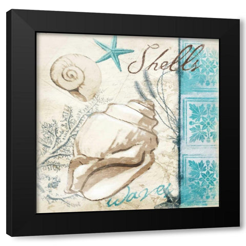 Beach pattern 2 new Black Modern Wood Framed Art Print by Grey, Jace