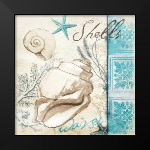 Beach pattern 2 new Black Modern Wood Framed Art Print by Grey, Jace