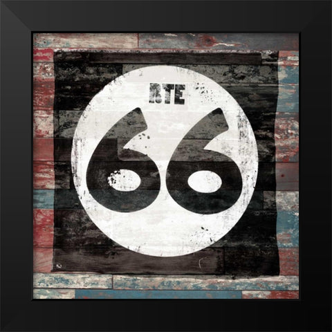 Route 66 sign 2 Black Modern Wood Framed Art Print by Grey, Jace