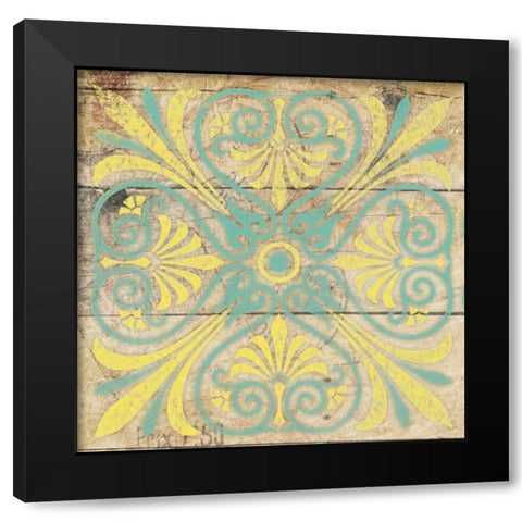Turq Pattern 5 Black Modern Wood Framed Art Print with Double Matting by Grey, Jace