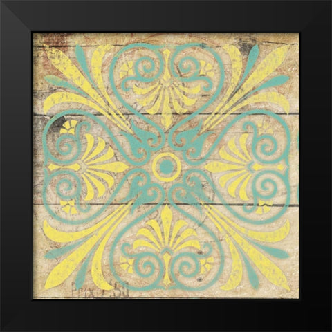 Turq Pattern 5 Black Modern Wood Framed Art Print by Grey, Jace