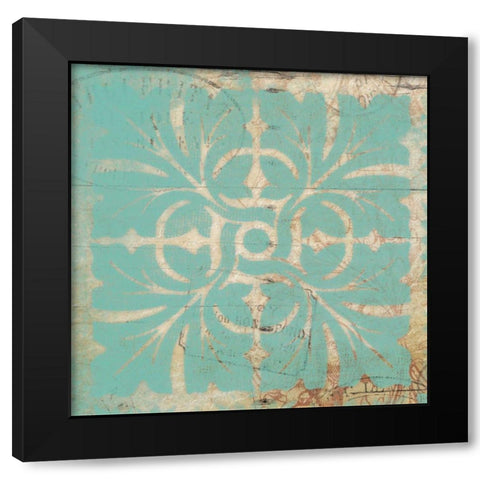 Turq Pattern 6 Black Modern Wood Framed Art Print with Double Matting by Grey, Jace