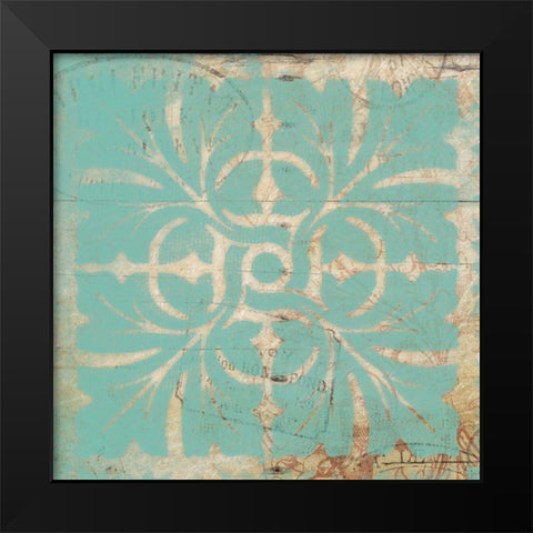 Turq Pattern 6 Black Modern Wood Framed Art Print by Grey, Jace