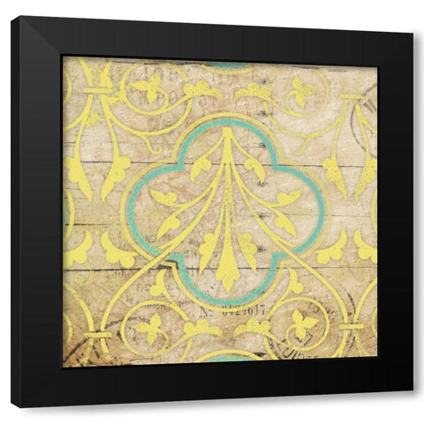 Turq Pattern 7 Black Modern Wood Framed Art Print with Double Matting by Grey, Jace
