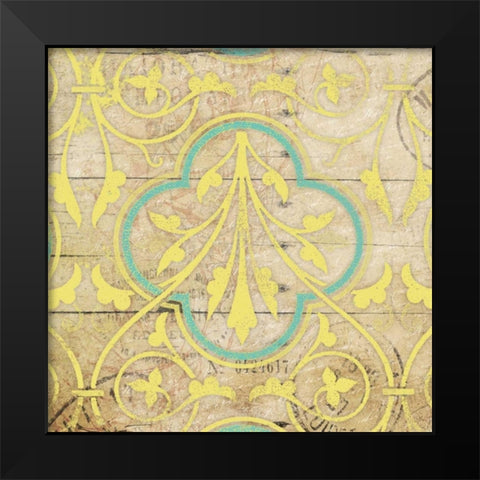 Turq Pattern 7 Black Modern Wood Framed Art Print by Grey, Jace