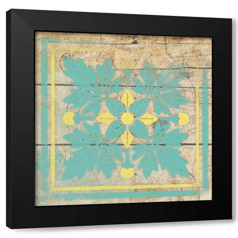 Turq Pattern 8 Black Modern Wood Framed Art Print with Double Matting by Grey, Jace