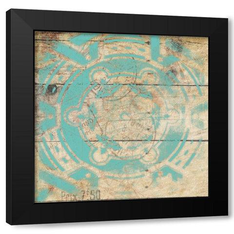 Turq Pattern 9 Black Modern Wood Framed Art Print by Grey, Jace
