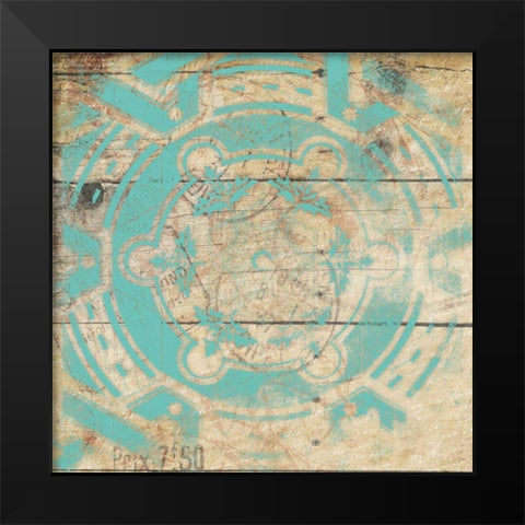 Turq Pattern 9 Black Modern Wood Framed Art Print by Grey, Jace