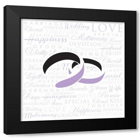 Wedding Rings Black Modern Wood Framed Art Print with Double Matting by Grey, Jace