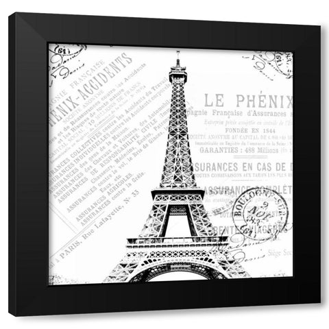 Paris Eiffel Black Modern Wood Framed Art Print by Grey, Jace