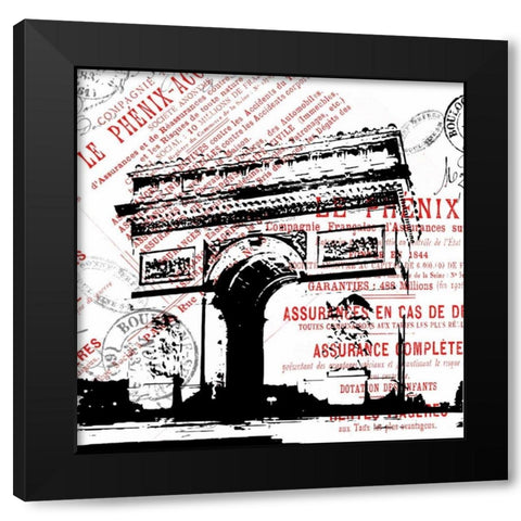 Paris 4 Black Modern Wood Framed Art Print with Double Matting by Grey, Jace