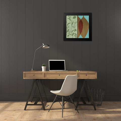Spice Floral Pattern 2 Black Modern Wood Framed Art Print by Grey, Jace