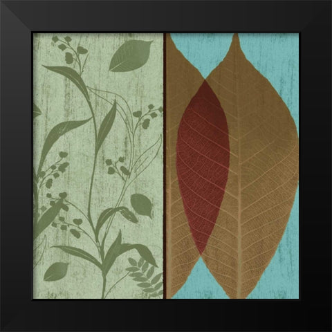 Spice Floral Pattern 2 Black Modern Wood Framed Art Print by Grey, Jace