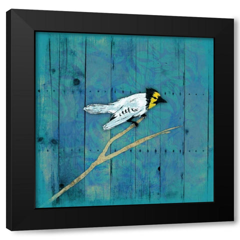 Blue Hue Bird 1 Black Modern Wood Framed Art Print with Double Matting by Grey, Jace