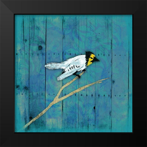 Blue Hue Bird 1 Black Modern Wood Framed Art Print by Grey, Jace