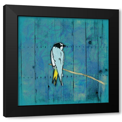 Blue Hue Bird 2 Black Modern Wood Framed Art Print with Double Matting by Grey, Jace