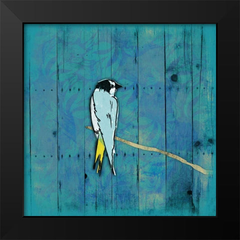 Blue Hue Bird 2 Black Modern Wood Framed Art Print by Grey, Jace