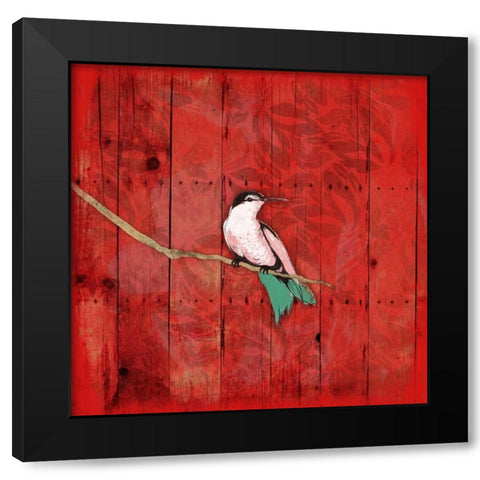 Red Hue Bird 1 Black Modern Wood Framed Art Print with Double Matting by Grey, Jace