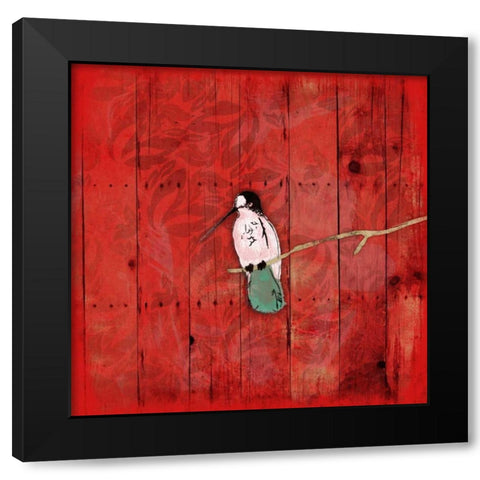 Red Hue Bird 2 Black Modern Wood Framed Art Print with Double Matting by Grey, Jace