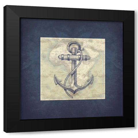Coastal Map Mate Bordered Black Modern Wood Framed Art Print with Double Matting by Grey, Jace