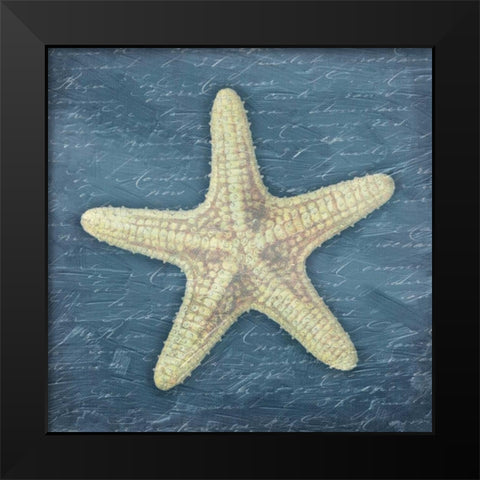 Star Fish Light Blue Black Modern Wood Framed Art Print by Grey, Jace