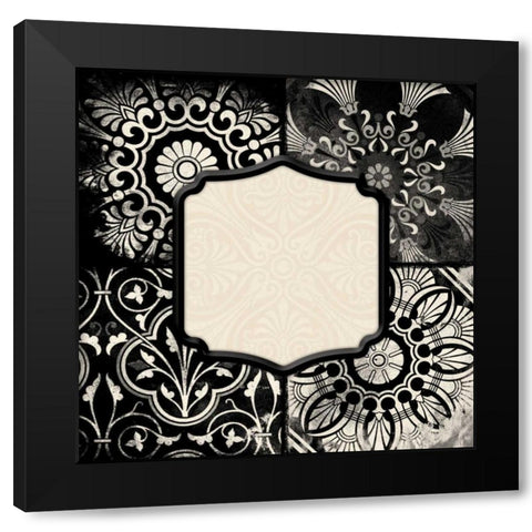 Black cream border Black Modern Wood Framed Art Print with Double Matting by Grey, Jace
