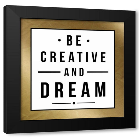 Creative gold border Black Modern Wood Framed Art Print with Double Matting by Grey, Jace