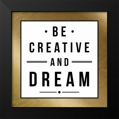 Creative gold border Black Modern Wood Framed Art Print by Grey, Jace