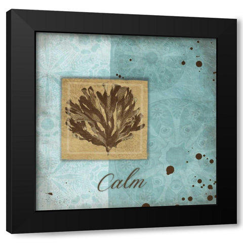 Calm Black Modern Wood Framed Art Print with Double Matting by Grey, Jace