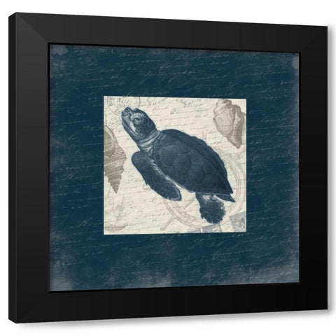 Turtle Bordered Black Modern Wood Framed Art Print by Grey, Jace