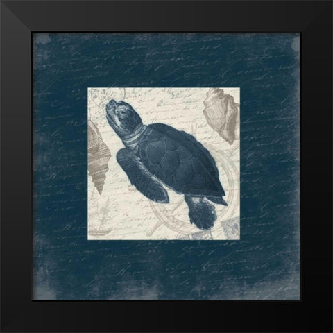 Turtle Bordered Black Modern Wood Framed Art Print by Grey, Jace