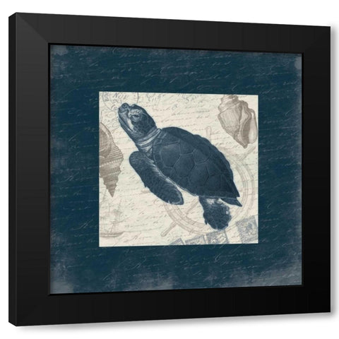 Turtle Bordered Black Modern Wood Framed Art Print by Grey, Jace