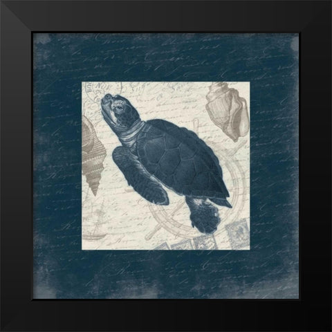 Turtle Bordered Black Modern Wood Framed Art Print by Grey, Jace