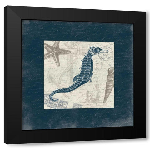 Seahorse Bordered Black Modern Wood Framed Art Print with Double Matting by Grey, Jace