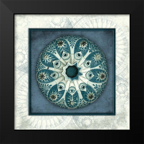 Coastal blue_ bordered Black Modern Wood Framed Art Print by Grey, Jace