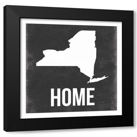 NY Black Modern Wood Framed Art Print with Double Matting by Grey, Jace