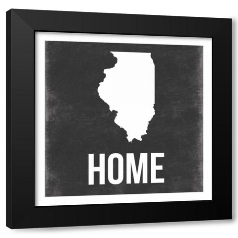 Illinois Black Modern Wood Framed Art Print with Double Matting by Grey, Jace