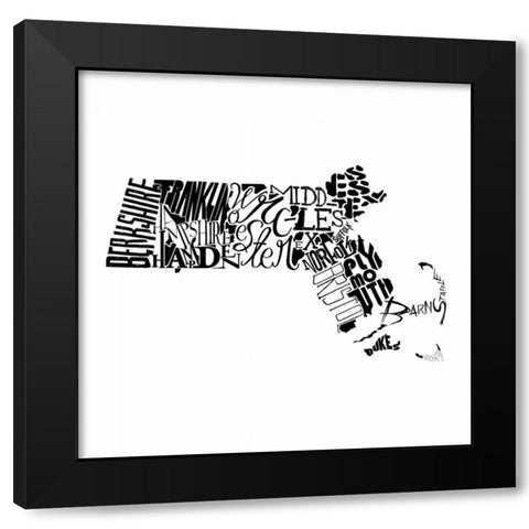 Mass Black Modern Wood Framed Art Print with Double Matting by Grey, Jace