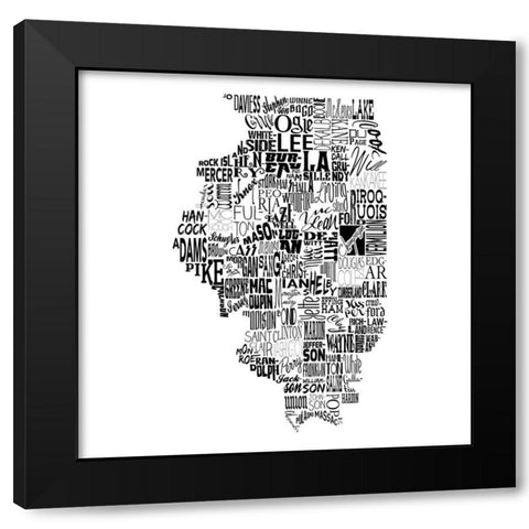 Illinois Black Modern Wood Framed Art Print with Double Matting by Grey, Jace