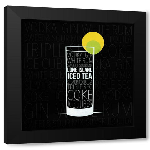 Type drinks 1 Black Modern Wood Framed Art Print by Grey, Jace