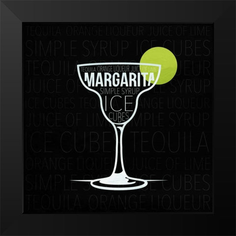 Type drinks 3 Black Modern Wood Framed Art Print by Grey, Jace