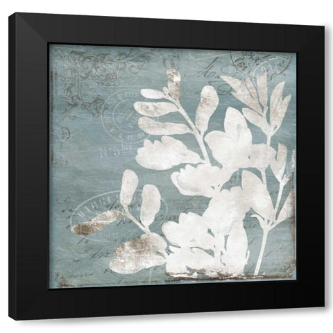 Floral Blues mate Black Modern Wood Framed Art Print by Grey, Jace