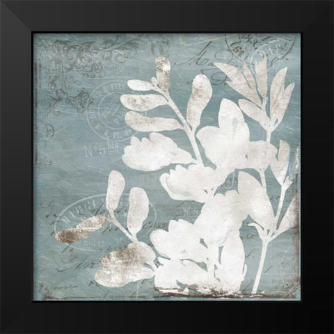 Floral Blues mate Black Modern Wood Framed Art Print by Grey, Jace